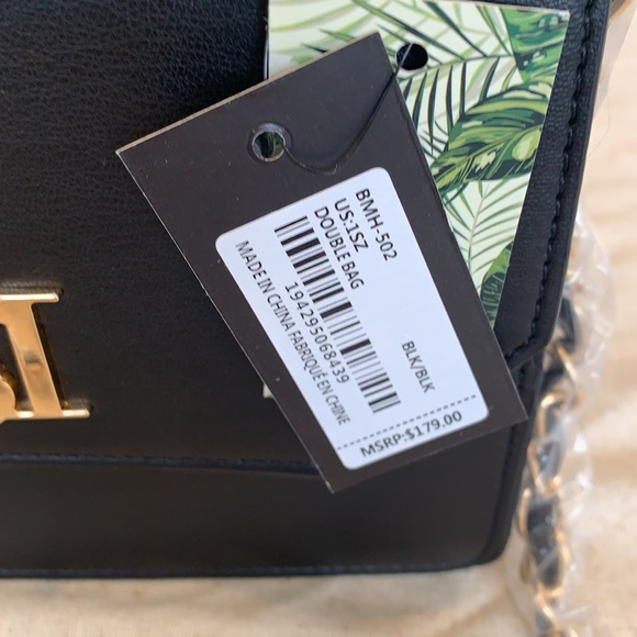 Badgley Mischka Flap Front Crossbody Black NEW - Picture 3 of 12